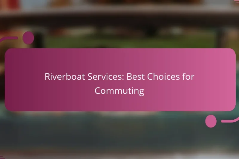 Riverboat Services: Best Choices for Commuting
