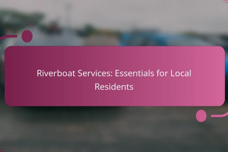 Riverboat Services: Essentials for Local Residents