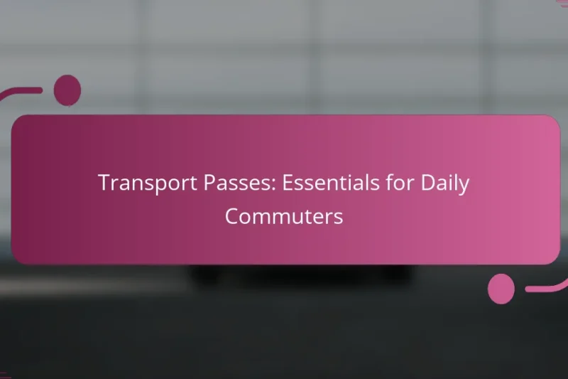 Transport Passes: Essentials for Daily Commuters