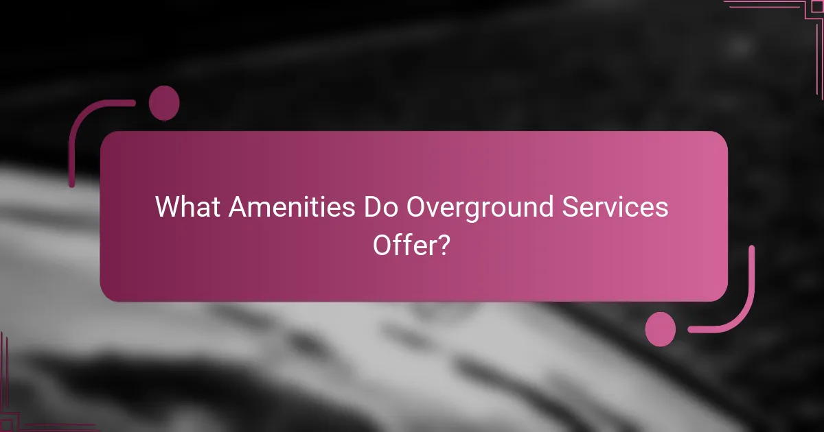 What Amenities Do Overground Services Offer?