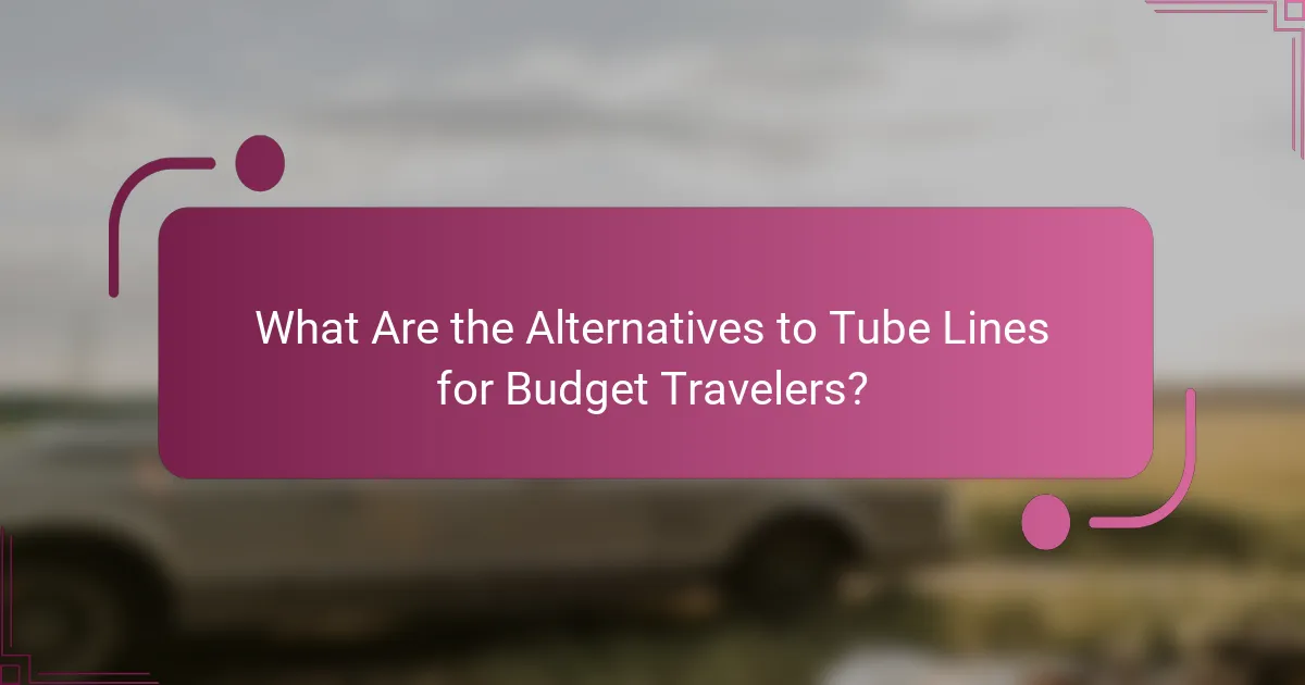 What Are the Alternatives to Tube Lines for Budget Travelers?