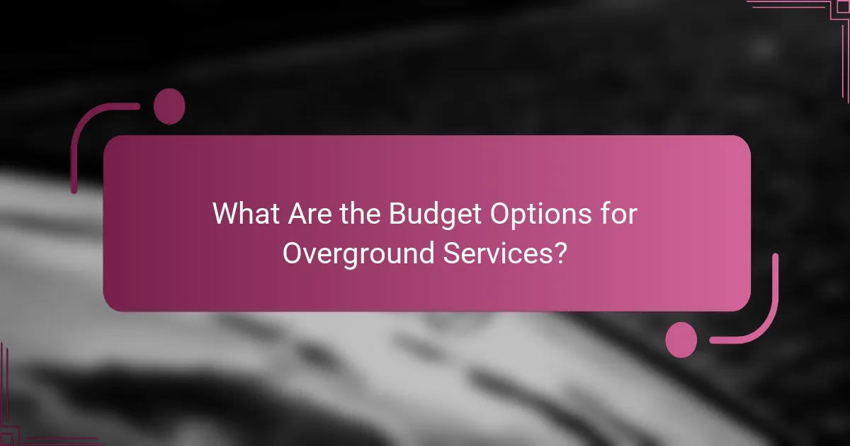 What Are the Budget Options for Overground Services?