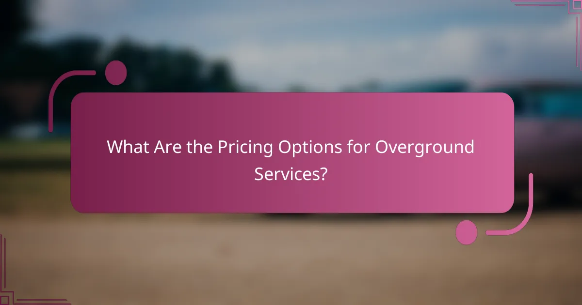 What Are the Pricing Options for Overground Services?